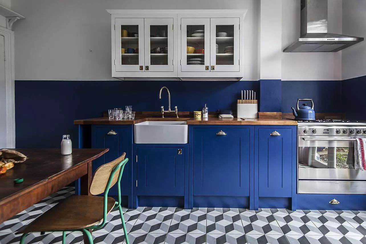 Smoky Blue Kitchen Cabinets 3