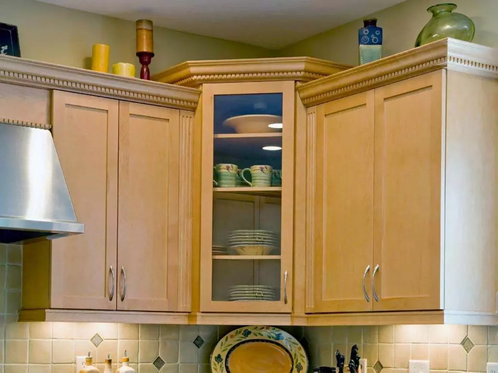 The Stunning Appeal and Functionality of Corner Glass Kitchen Cabinets 3