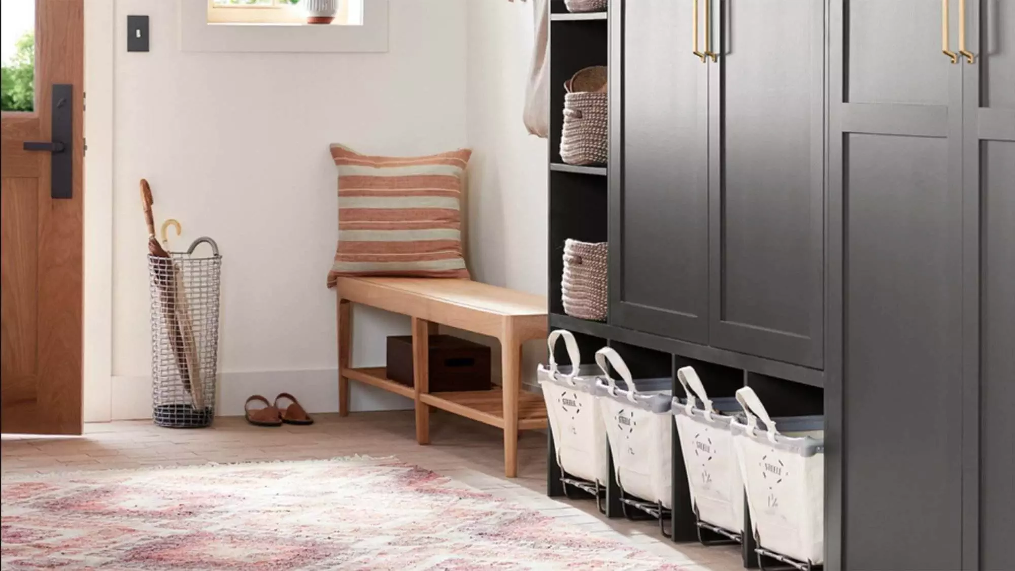 Wooden Bench for Mudroom