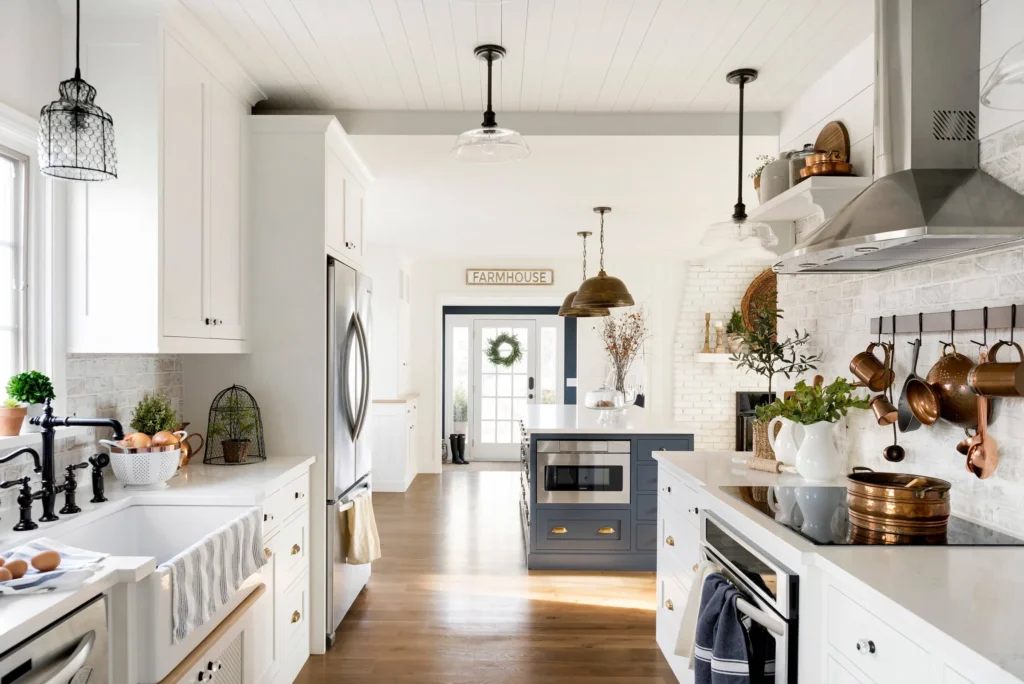 Farmhouse Kitchen Brick Backsplash 1