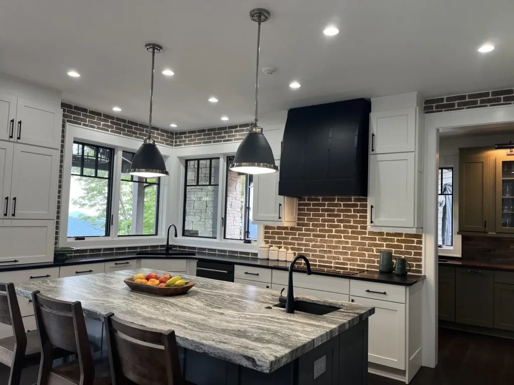 Farmhouse Kitchen Brick Backsplash 13