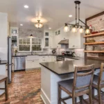 Farmhouse Kitchen Brick Backsplash