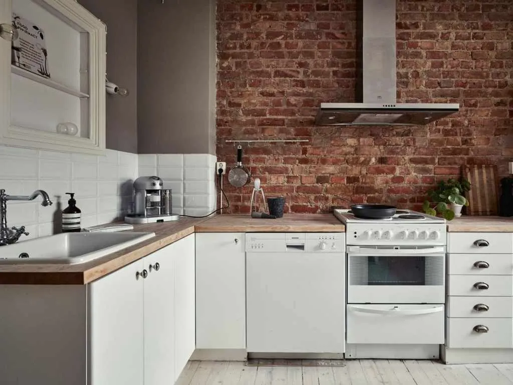 Farmhouse Kitchen Brick Backsplash 8